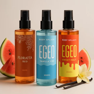 Kit Natal - 3 Body Splash Egeo Vanilla Vibe e Egeo Melancia + Floratta Red (200ml cada)