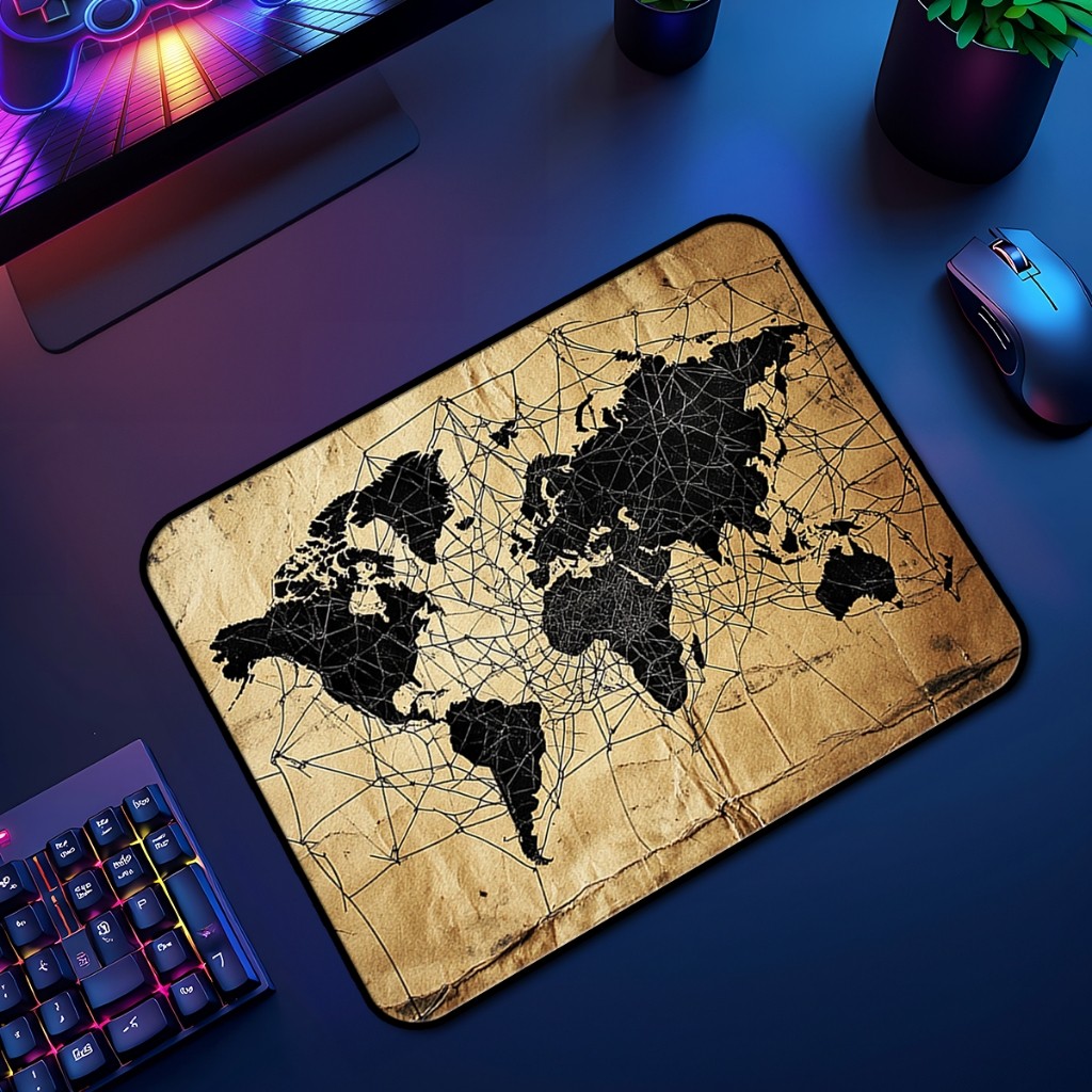 Mouse Pad Mapa Mundi Quadrado Antiderrapante 21x18 Cm Premium Anime ...
