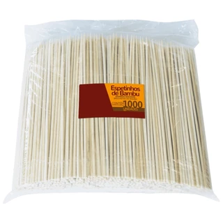 Espetos Palitos Bambu Churrasco 25cm Espetinho 1000 Unidades