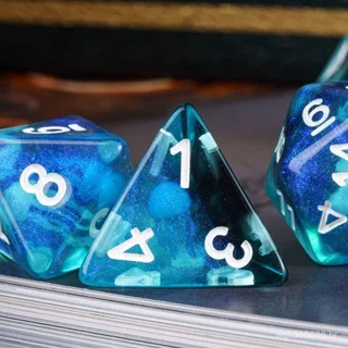 Dados Luminosos de Água-viva RPG Dados de Resina COC Dados Jogo de Mesa D&D Dados Warhammer Dados Baldur's Gate