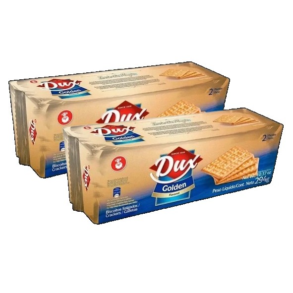 kit 2 BISCOITOS CRACKER DUX GOLDEN - 294G | Shopee Brasil