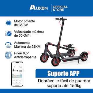 Patinete Elétrico Adulto Dobrável 350W Até 150Kg 28KM Autonomia 30KM/H Scooter Portátil Reforçado em Oferta na Shopee