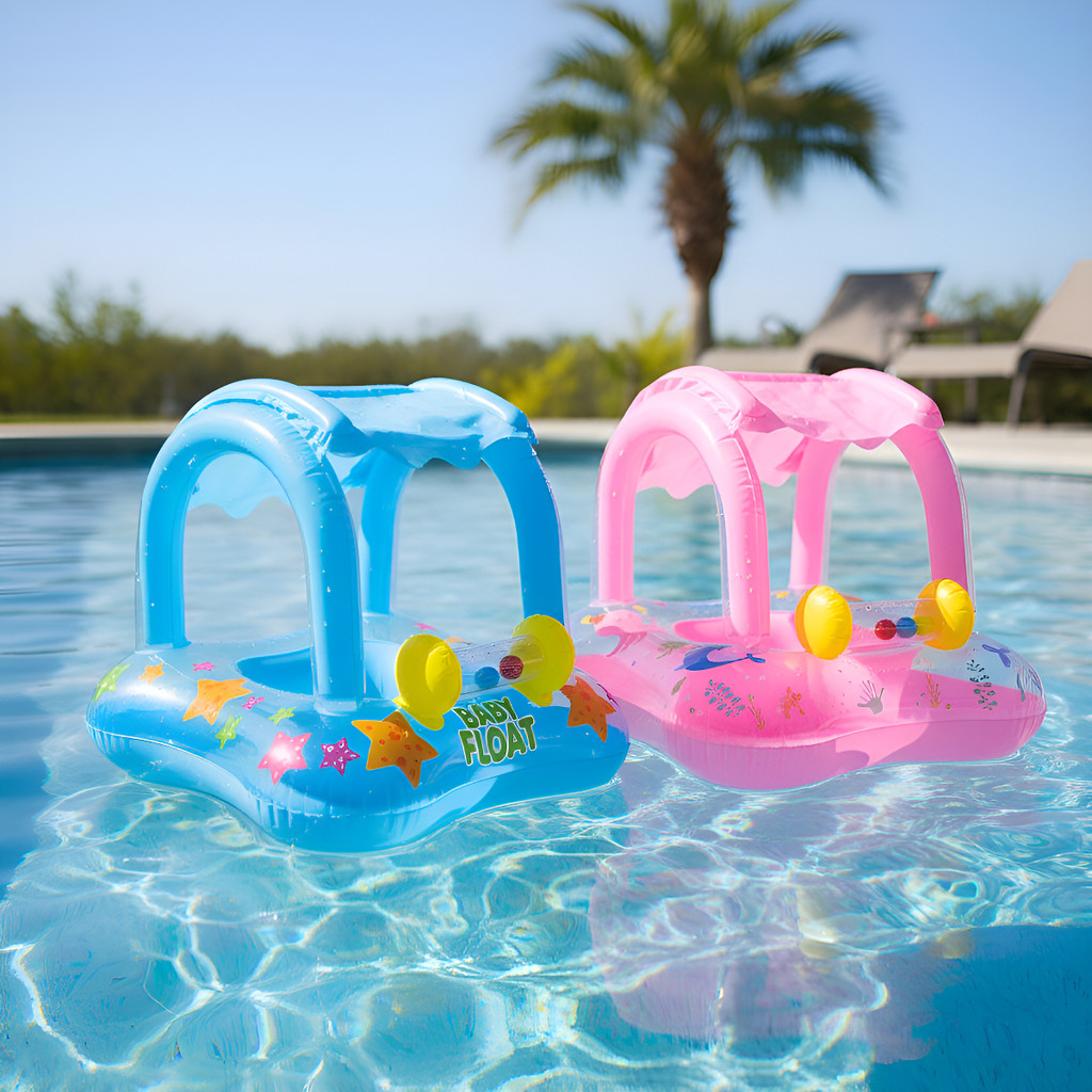 Boia para Bebê Piscina Cobertura Proteção Solar Infantil Inflável ...