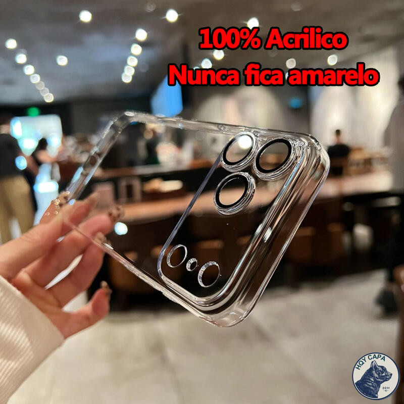 Capa Acrílica 100 % Extra Fina Para iPhone 17 Air 16 15 14 13 12 11 Pro Max 15 14 16 Plus