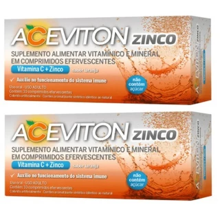 Vitamina C + Zinco Kit C/2 unidades- Aceviton Zinco Cimed em 10 Comprimidos em Oferta na Shopee