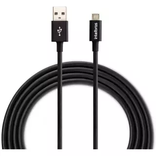 Cabo Micro USB Intelbras 1.2m PVC Preto em Oferta na Shopee
