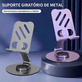 Portátil Suporte Aluminio De Mesa Base Rotatoria Ajustavel 360° Para Celular Smartphonese Tablets ZJ002