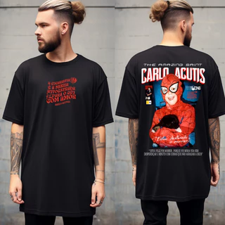 Camiseta Unissex Catolica Cristã São Carlos Acustis Jovem De Deus Beato Camisa Estampa Cores Vivas