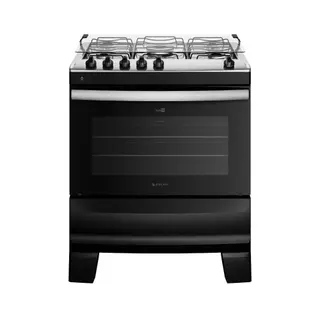 Fogão Atlas Agile Up Piso 5 Bocas Preto Mesa de Inox Bivolt (300001649) em Oferta na Shopee