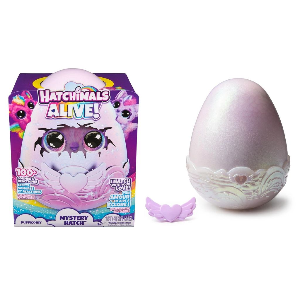 Boneco Pufficorn Surpresa c/ Som e Luz - Hatchimals Alive! - Spin ...