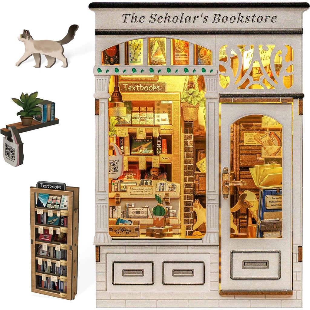 Fsolis Book Nook Kit - Maison de Poupée DIY pour Adultes, Kiosque à Café De Style RéTroDécoration de Bibliothèque, Cadeau Unique (Corner Coffee Shop Fsolis Book Nook Kit - Maison de Poupée DIY pour Adultes, Kiosque à Café De Style RéTroDécoration de Bibliothèque, Cadeau Unique (Corner Coffee Shop