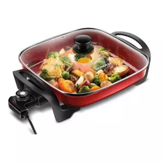 Panela Elétrica Mondial Multicook Premium 1200W Preto/Vermelho 127V - PE-49-RC em Oferta na Shopee