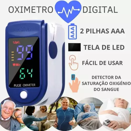 Oxímetro Digital De Dedo Medidor De Saturação Portátil