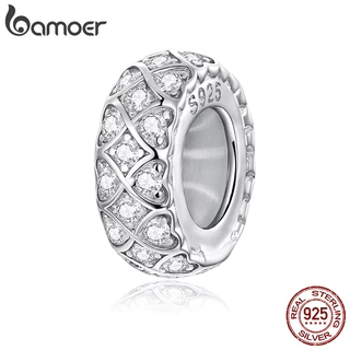 Bamoer 925 Prata Esterlina Pingente Dia Dos Namorados Série Amor Eterno Silicone Espaçador Diy Pulseira Jóias Presente F em Oferta na Shopee