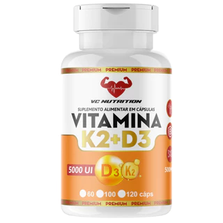 Vitamina D3 K2 120 Cáps 500mg Ossos Fortes Imunidade em Oferta na Shopee