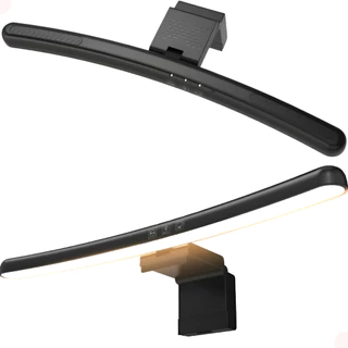 Luminária Barra Led Mesa Monitor 3 Tons Luz Brilho Regulável Cúpula Preto Estrutura Preto 127/220v