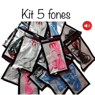 Kit De Fone De Ouvido Estéreo Com Fio Colorido De 1/2/3/5/10 Peças em Oferta na Shopee