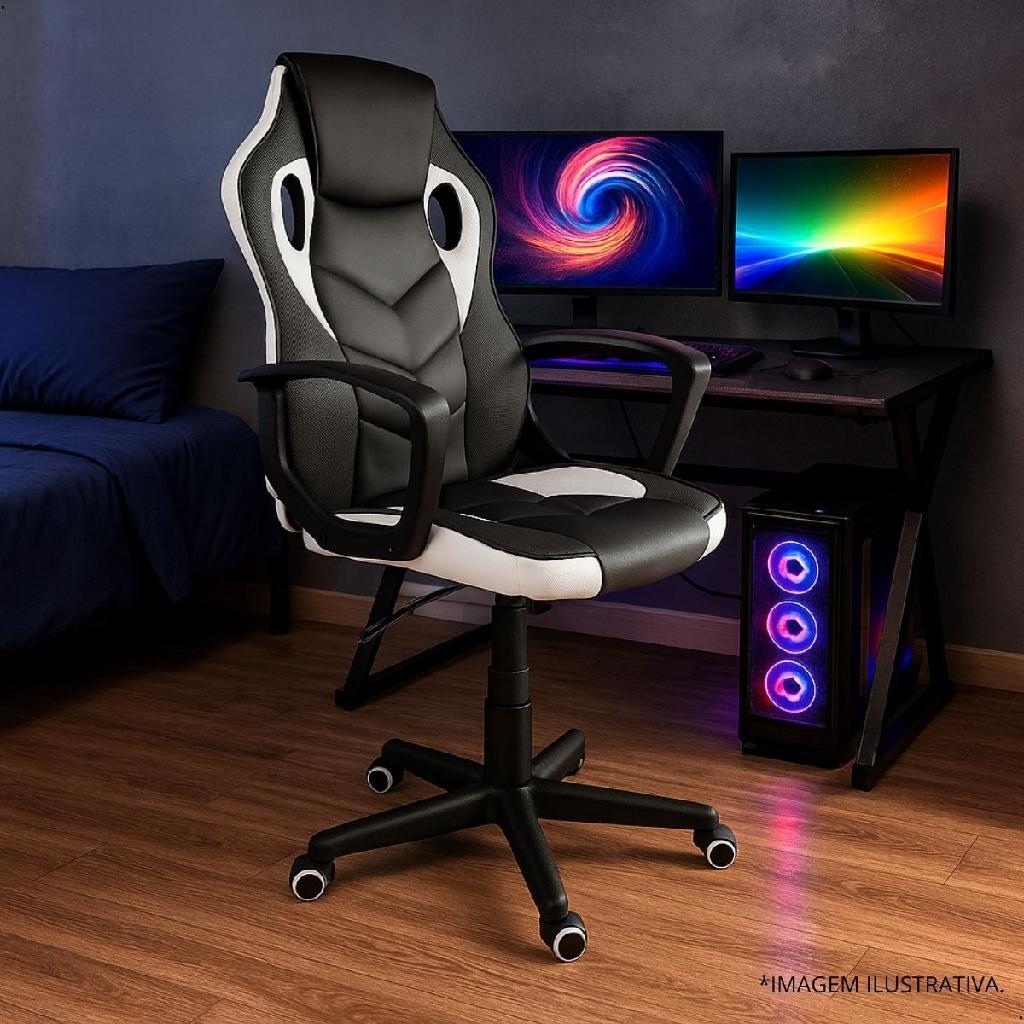 Cadeira Gamer Reclinável Preta e Branca – Ergonômica, Confortável e ...