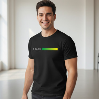 Camiseta Fresca Básica Casual Brasil Moderno 100% Algodão Confortável Respirável em Oferta na Shopee