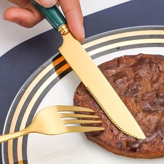 Kit 24 peças Talheres Colher Garfo Faca aço inoxidável de luxo  (Sem Suporte) Para Casa e Catering de Hotel — foto 3 — Achou Levou Brasil