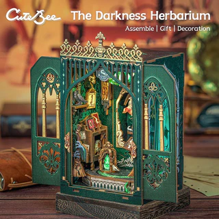 CUTEBEE DIY Book Nook Mini Dollhouse Tema Mágico Casa Em Miniatura (Um Herbário Das Trevas)