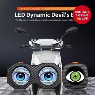  Lâmpada Olho do Diabo Moto Bicicleta Elétrica Luz Traseira Espelho Traseiro Modificação Olho Águia Olho LED Dinâmico