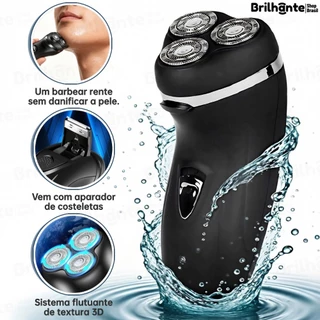 Máquina De Barbear Masculina Recarregável 220V 4D 3 Cabeças| Modelo de 2026 - Suave para a pele
