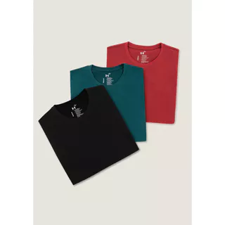 Kit 3 Camisetas Masculina Hering H+ Regular Manga Curta em Oferta na Shopee
