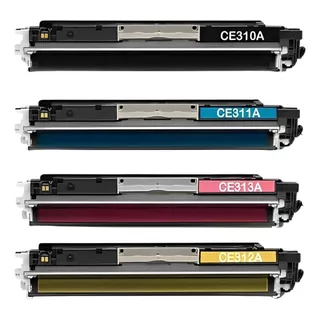 Kit 4x Toner Compativel Hp Cp1025 M175a M176n 310a Premium CE313A / 126A M / CF353A / 353A / 130A 1.200 impressões