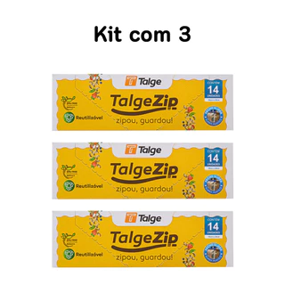 Kit com 3 Saco Zip Slider 18x20cm com 14 sacos Talge
