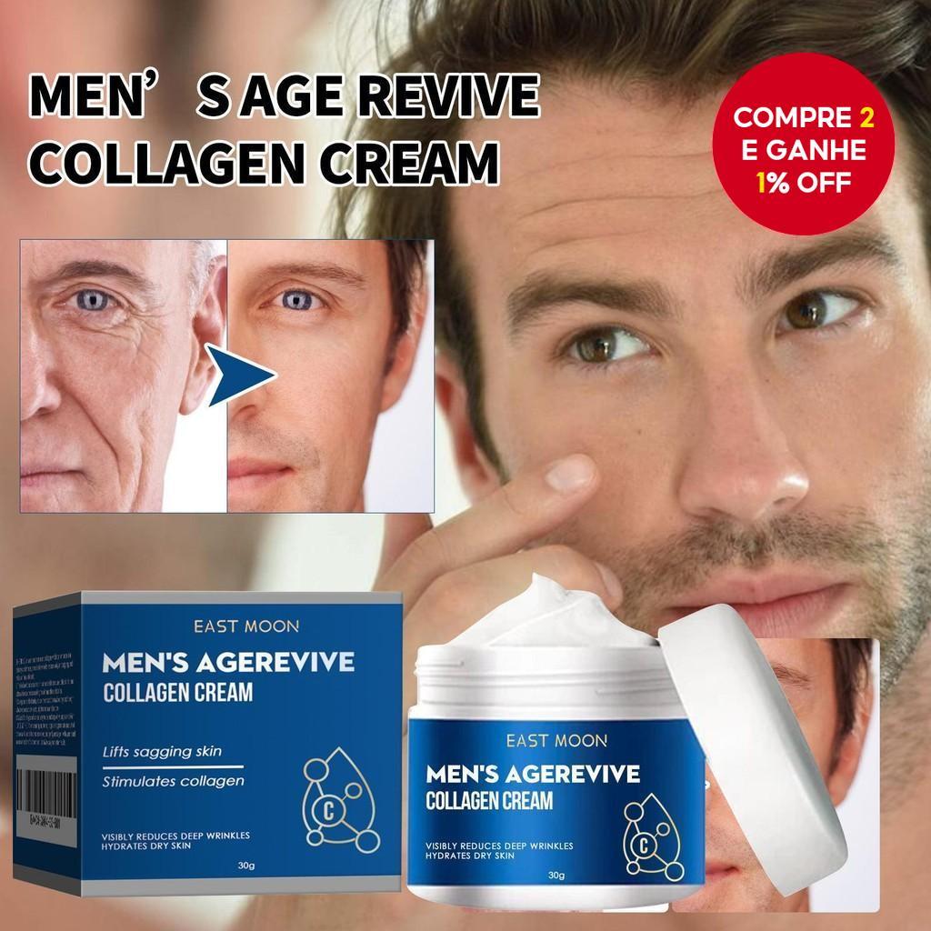 Creme Facial Masculino Anti-Rugas Firmador Lifting Clareador de Linhas ...
