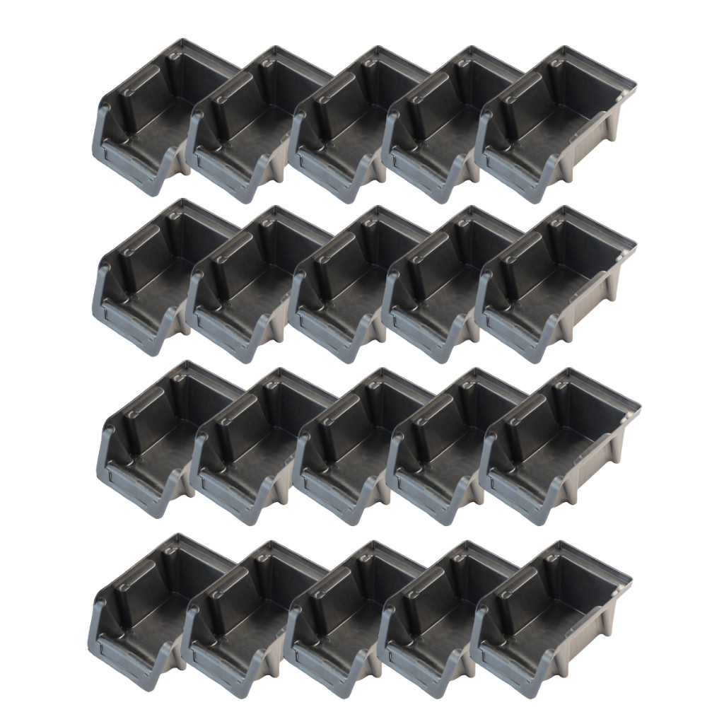 Kit 20 Caixa Parafusos Gaveteiro Organizadora N3 Bin Preto
