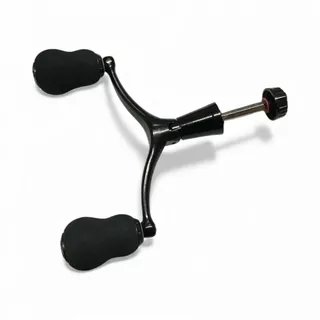 Manivela DUPLA Bracinho Dobrável EVA Preto / Universal P/ Molinete - Médio
