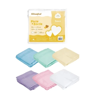 Kit 5 Fraldas Pinte E Borde Bebê Luxo Incomfral 70x70cm Promoção em Oferta na Shopee