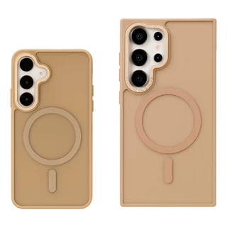 Capinha capa case Magnética Fosca proteção Para S21fe S22 S23 S24fe S25 Plus Ultra marrom gold