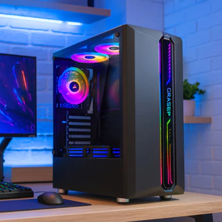 Gabinete Computador Gamer Preto Suporte Watercooler 360mm Vidro Temperado 3 Fans Inclusas Alto Desempenho PC D-ATX16