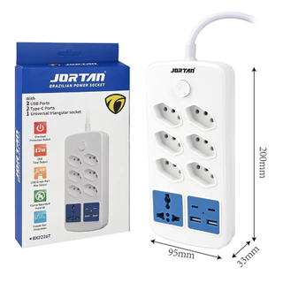 Extensão de Tomada 6 Entradas + USB e Type-C | 2500W | Com Proteção Contra Sobrecarga marisa em Oferta na Shopee