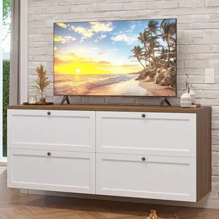 Rack para TV até 70 Polegadas 160cm 4 Gavetas Rustic/Branco Vik Madesa 04 em Oferta na Shopee