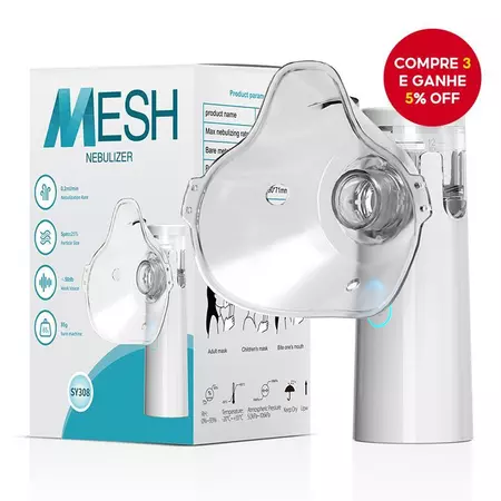 Máquina nebulizadora de malha portátil para crianças adultas , inalador de viagem em casa , umidificador sy308 usb