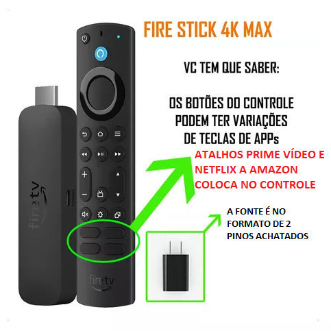 Amazon Fire Tv Stick 4k Max 2ª geração - 16gb de armazenamento - C
