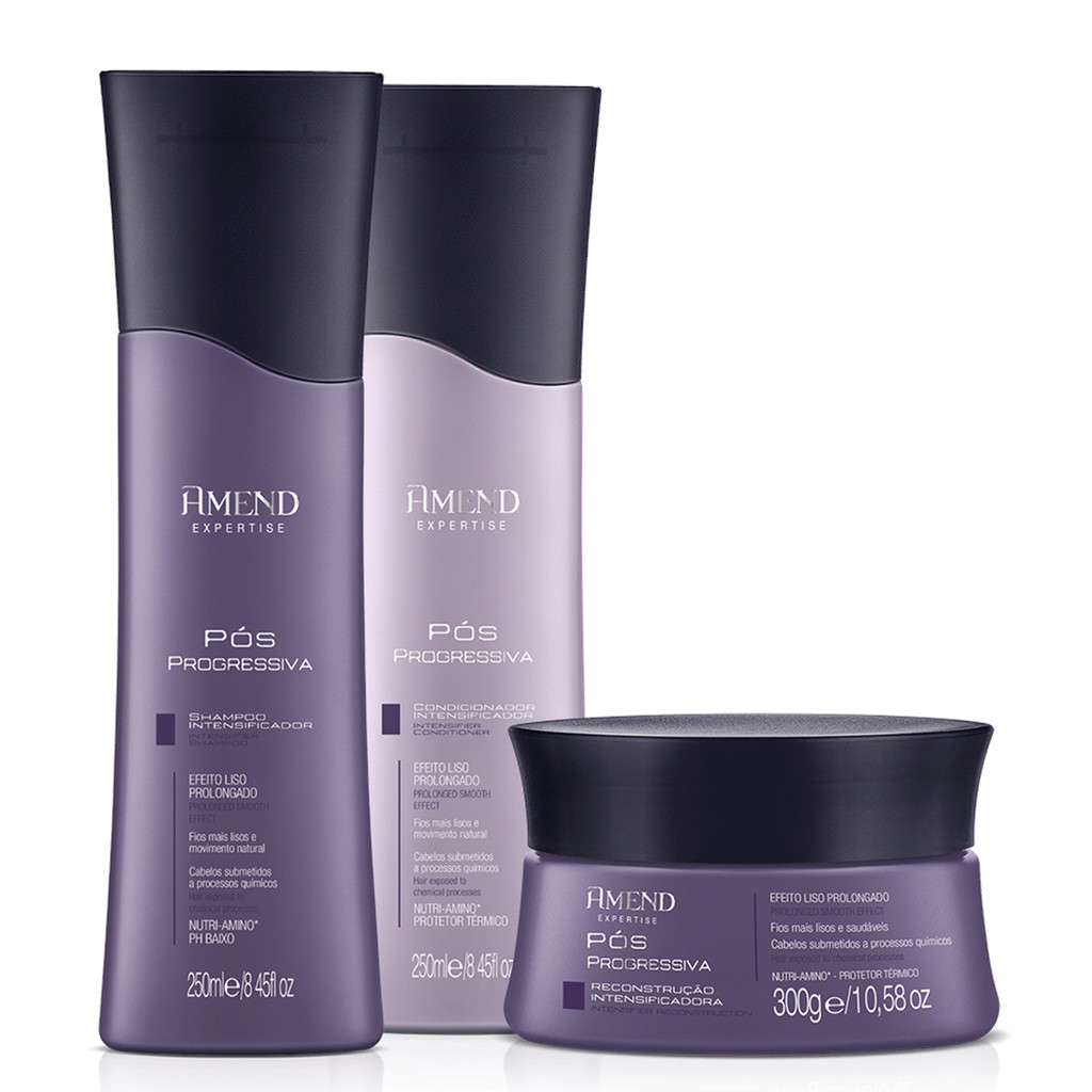 Kit Shampoo + Condicionador + Máscara Pós Progressiva Amend