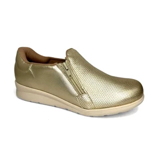 Tênis Usaflex Casual De Couro Slip On Mm1801003 Ouro Light em Oferta na Shopee