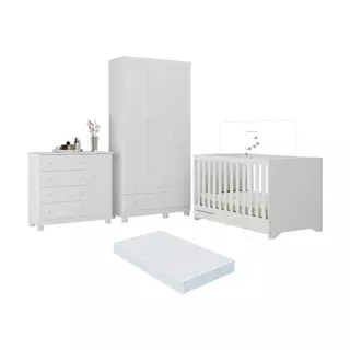 Quarto de Bebê Completo com Berço Americano 3 em 1 Colchão Incluso Allegra Multimóveis MP4606 em Oferta na Shopee