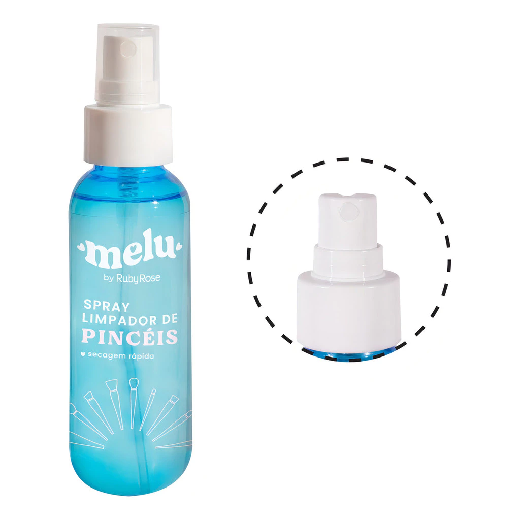 Higienizador De Pincéis Secagem Rápida Melu by Ruby Rose 100ml