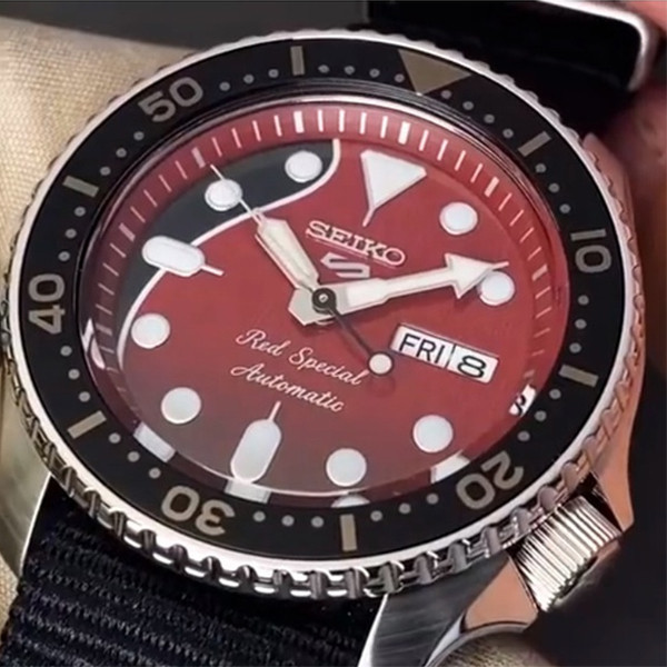 SEIKO 5 RED Special Masculino Edição Limitada Moda Multifuncional