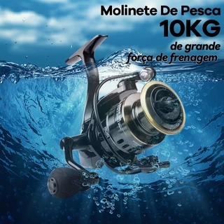 Molinete De Pesca De Metal EVA HE1000-7000 Max Arraste 10kg Cana Em Água Salgada. em Oferta na Shopee