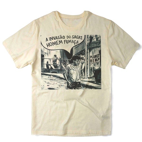 Camiseta Algodao Planet Hemp Homem Fumaça Banda de Rap Bandas Musica Nacional Nervous