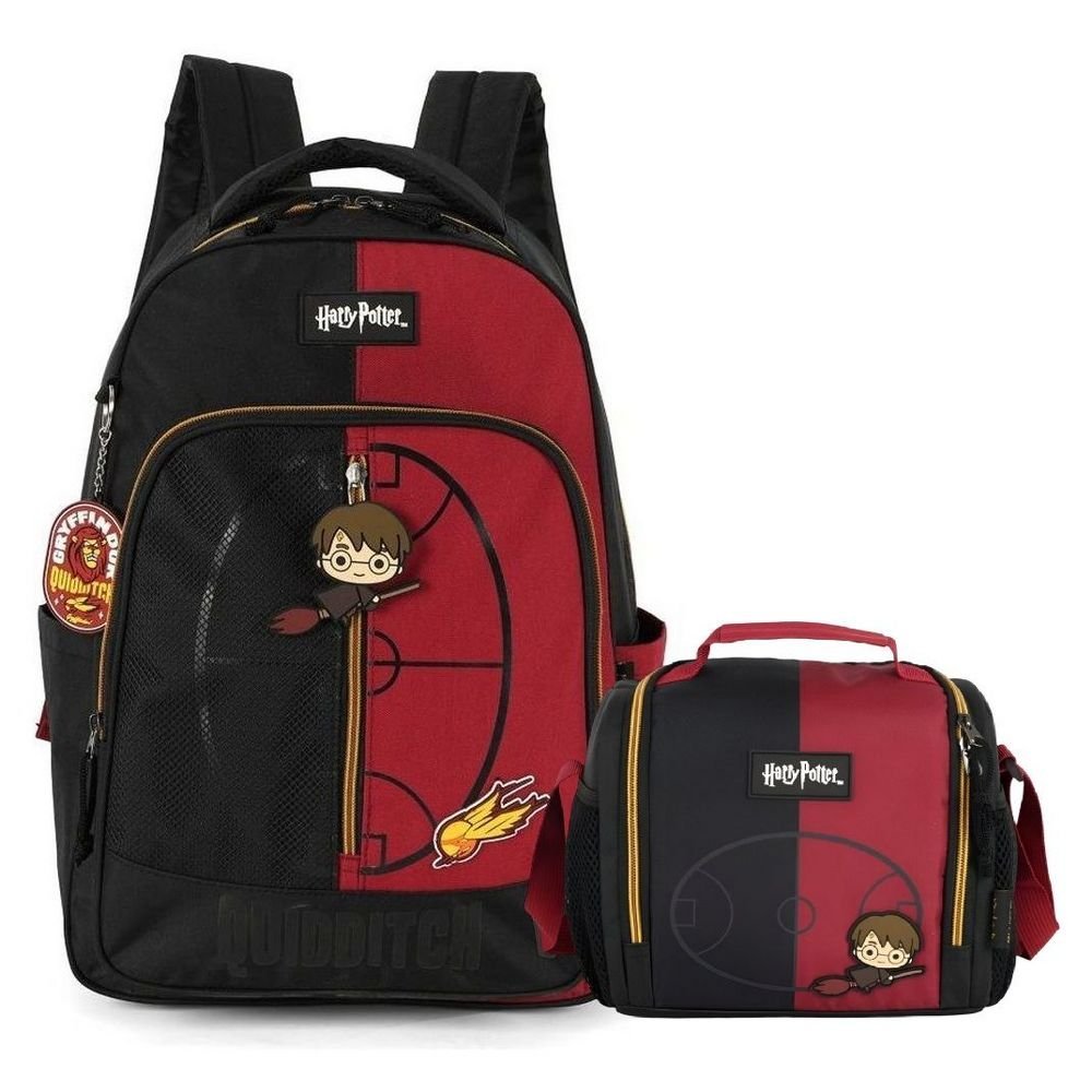 Kit Mochila De Costas Harry Potter Quadribol +Lancheira | Shopee Brasil
