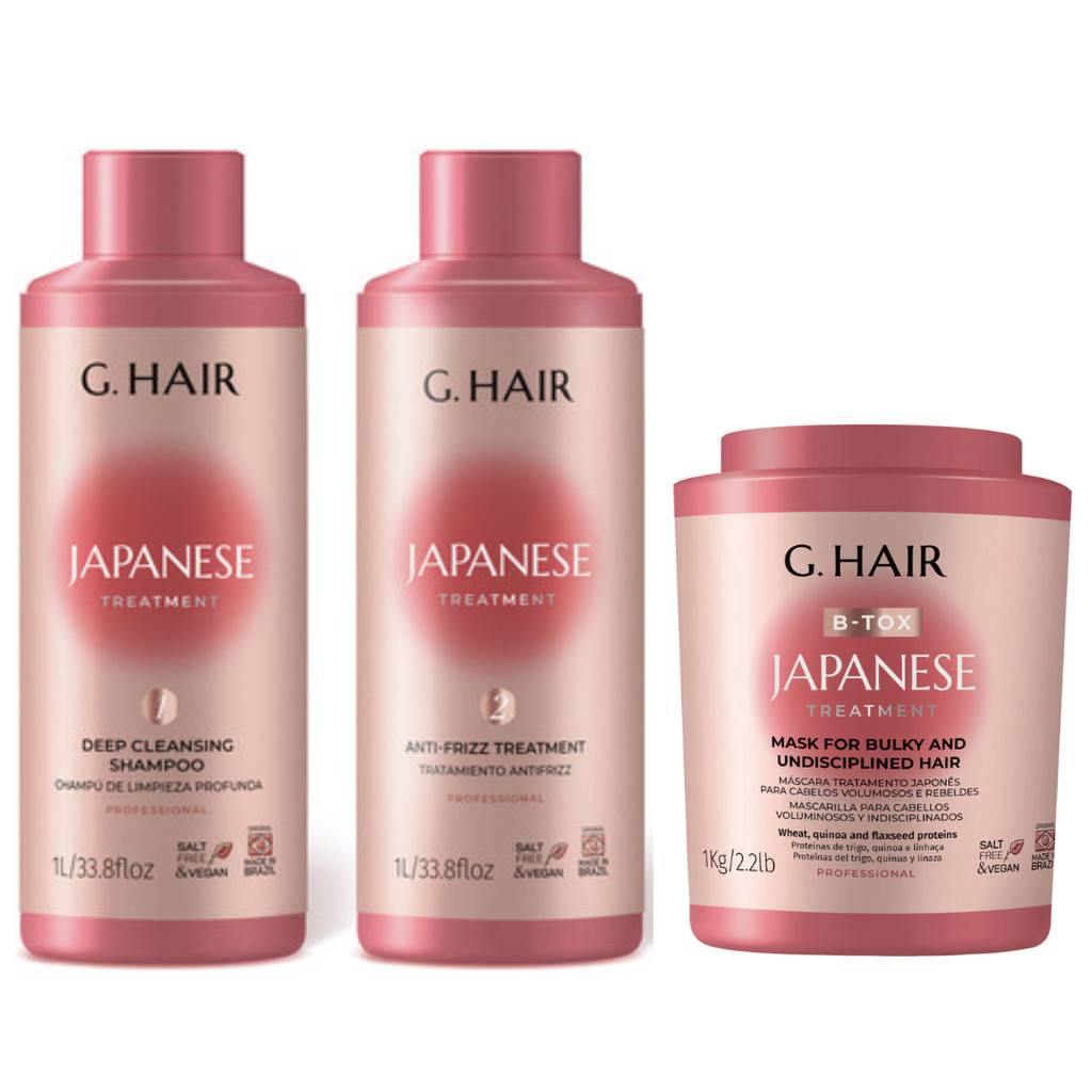 Kit G Hair Tratamento Japonês Shampoo 1L + Tratamento Antifrizz 1L