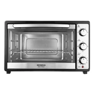 Forno Elétrico de Bancada Mondial 52 Litros FRN-52-B Grand Family II, Preto/Inox, 1800W em Oferta na Shopee